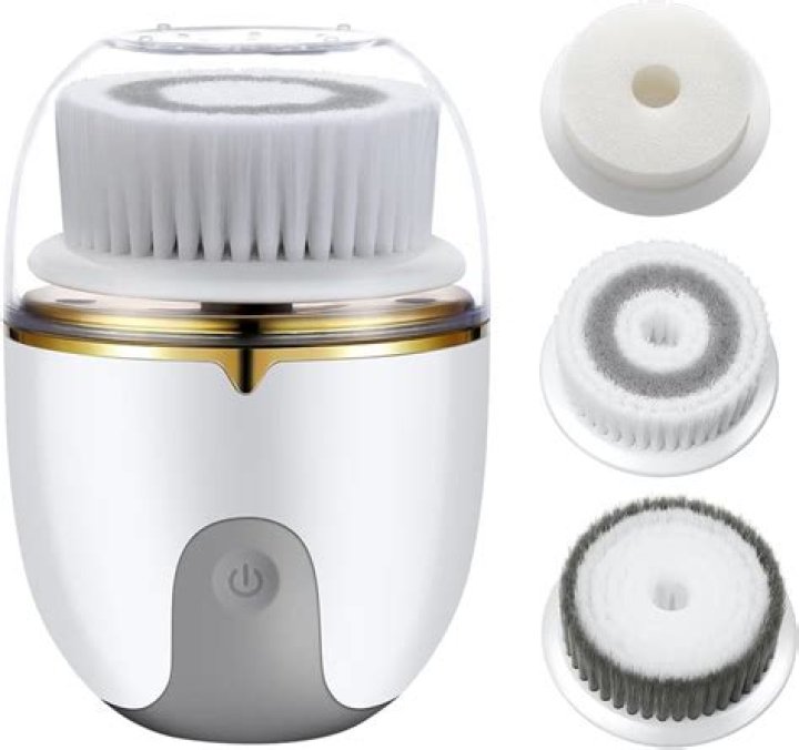 A red cleansing brush.