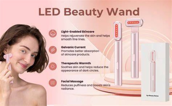 A red light skincare wand and a renewing facial serum