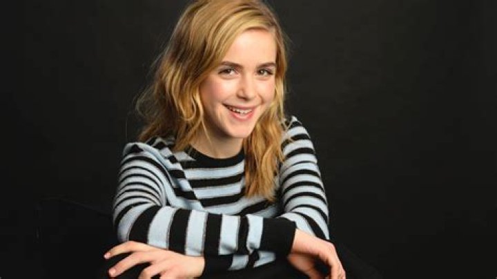 Actress Kiernan Shipka, wearing a pleated white striped skirt and matching sweater, leaves ?Build Series? in New York CityPictured: Kiernan ShipkaRef: SPL5076838 030419 NON-EXCLUSIVEPicture by: Christopher Peterson / SplashNews.comSplash News and PicturesLos Angeles: 310-821-2666New York: 212-619-2666London: 0207 644 7656Milan: 02 4399 Rights