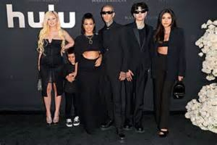 Alabama Barker, Reign Disick, Kourtney Kardashian, Travis Barker, Landon Barker and Atiana De La Hoya 'The Kardashians' TV Show premiere, Los Angeles, Califrnia, USA - 07 Apr 2022
