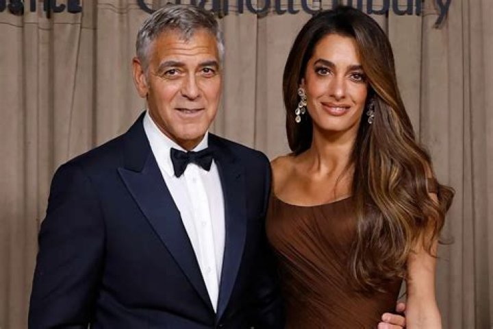 Alam Clooney in a lavender gown at the Venice Film Festival
