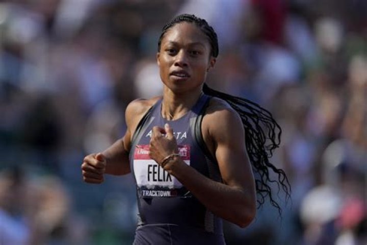 Allyson Felix finishes second during a semi-final in the women's 200-meter run at the U.S. Olympic Track and Field Trials, in Eugene, OreUS Track Trials Athletics, Eugene, United States - 25 Jun 2021