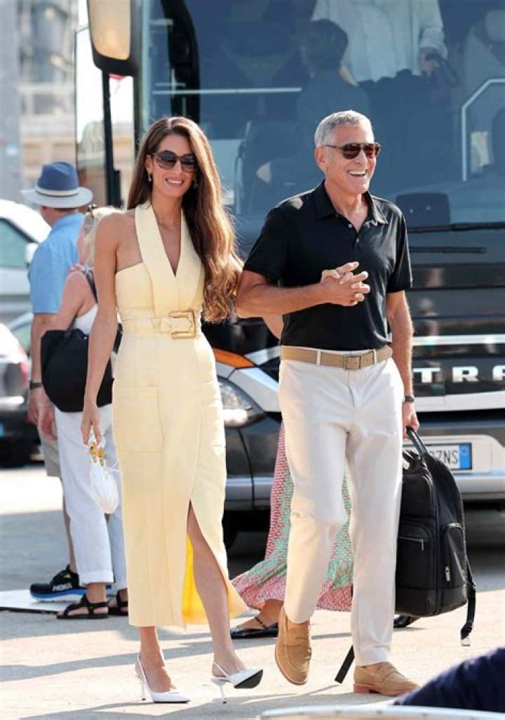 Amal Clooney In Yellow Mini Dress