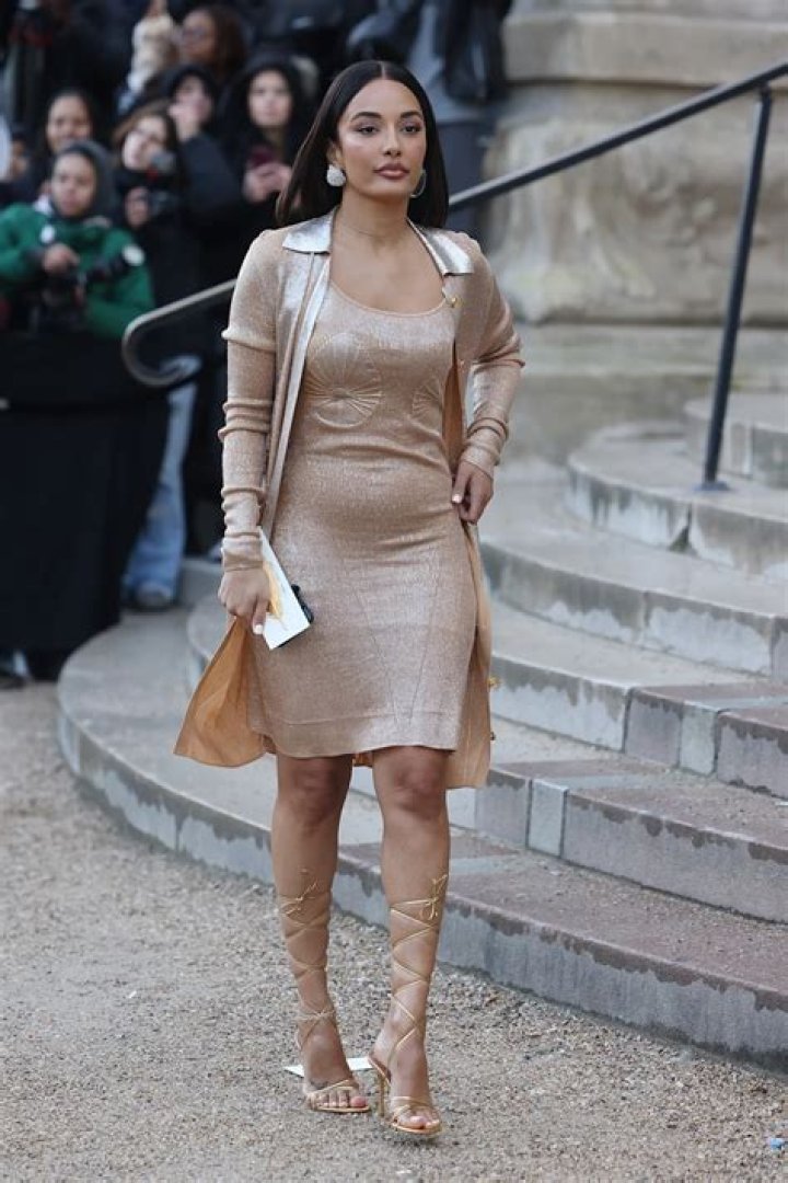 Amina Muaddi Versace show, Arrivals, Autumn Winter 2022, Milan Fashion Week, Italy - 25 Feb 2022 Wearing Versace