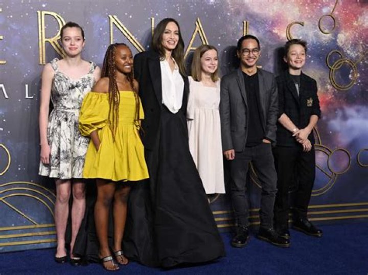 Angelina Jolie & Kids In Spain
