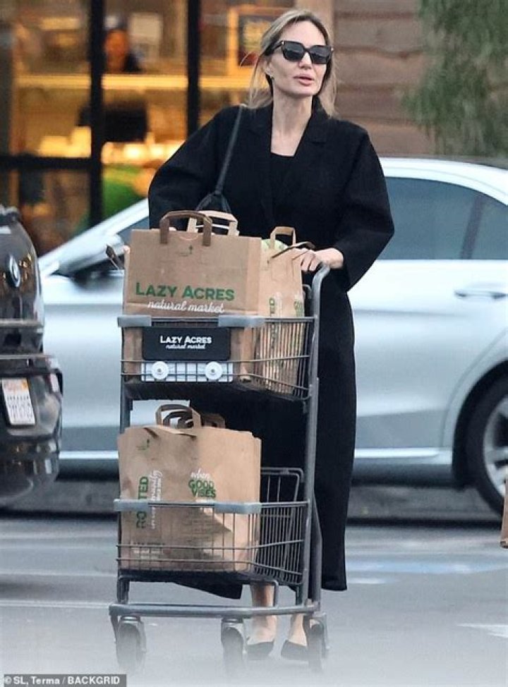 Angelina Jolie Gets Groceries With Vivienne