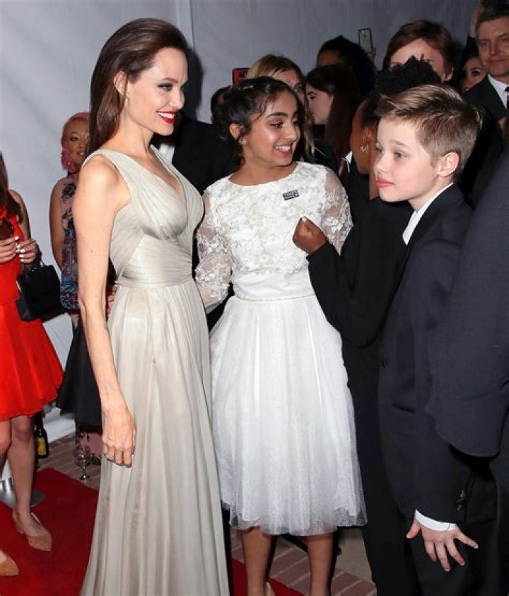 Angelina Jolie with daughters Zahara and Shiloh