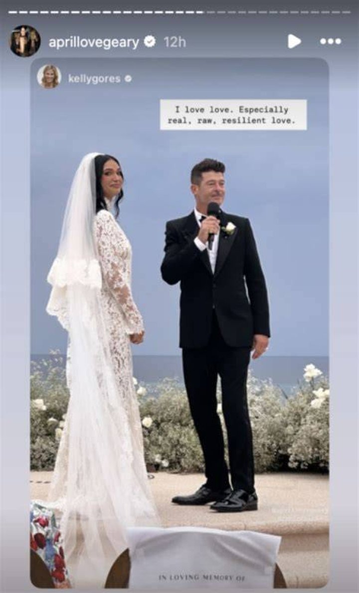 April Love Geary & Robin Thicke Match In Black