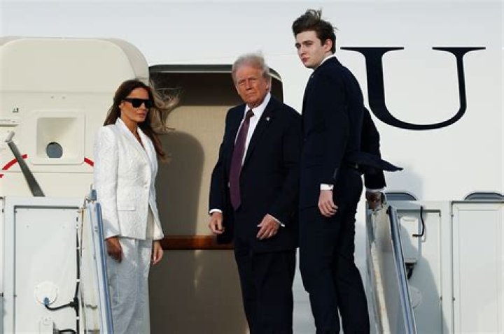 Barron, Donald & Melania Trump