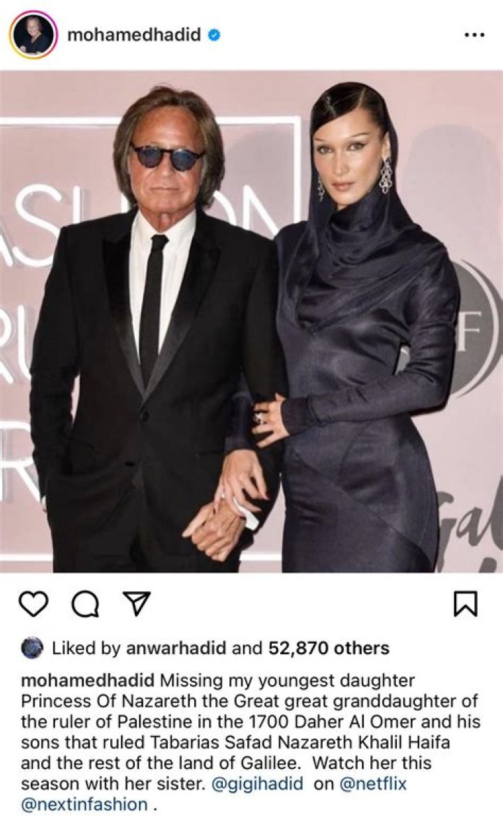 Bella Hadid Dad Instagram