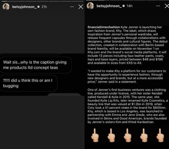 Betsy Johnson Instagram Stories