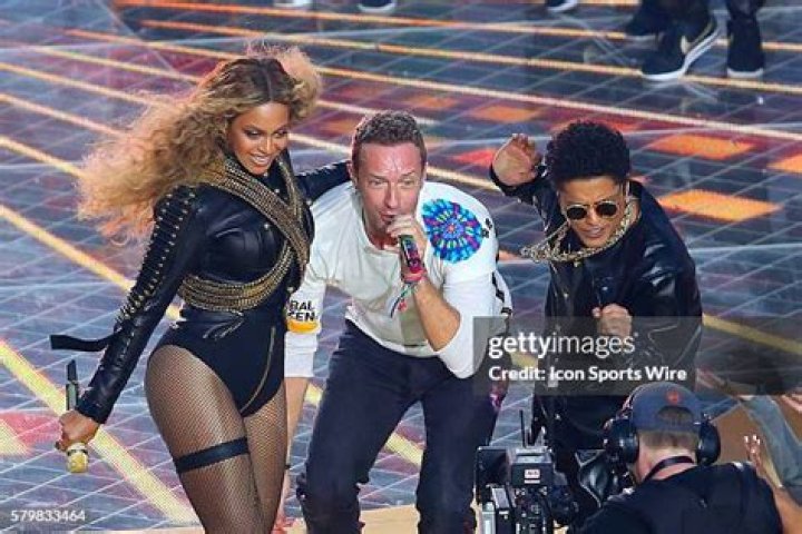 Beyonce, Bruno Mars and Chris Martin NFL 2015/16 Superbowl 50 Denver Broncos v Carolina Panthers Levi's Stadium, Santa Clara, America - 07 Feb 2016 NFL Super Bowl 50 Denver Broncos beat the Carolina Panthers. Coldplay with lead singer Chris Martin perform at half time with Beyonce Knowles and Bruno Mars.