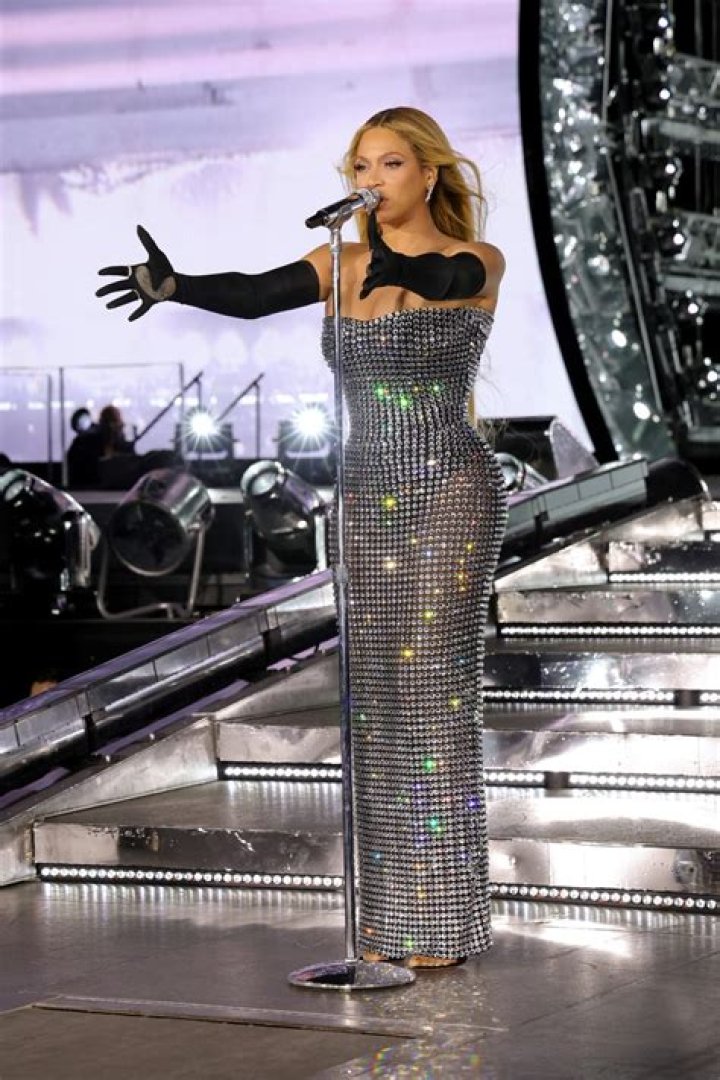 Beyonce in a sheer gown