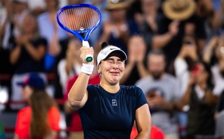 Bianca Andreescu playing her winning match at the U.S. Open