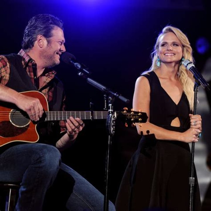 Blake Shelton, Miranda Lambert Blake Shelton presents an award to Miranda Lambert at the Girls' Night Out: Superstar Women of Country in Las Vegas on Girls Night Out Superstar Women of Country, Las Vegas, USA