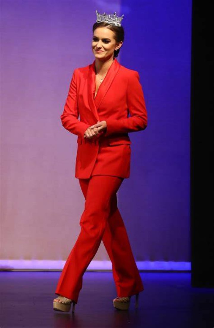 Camille Schrier In Red Suit