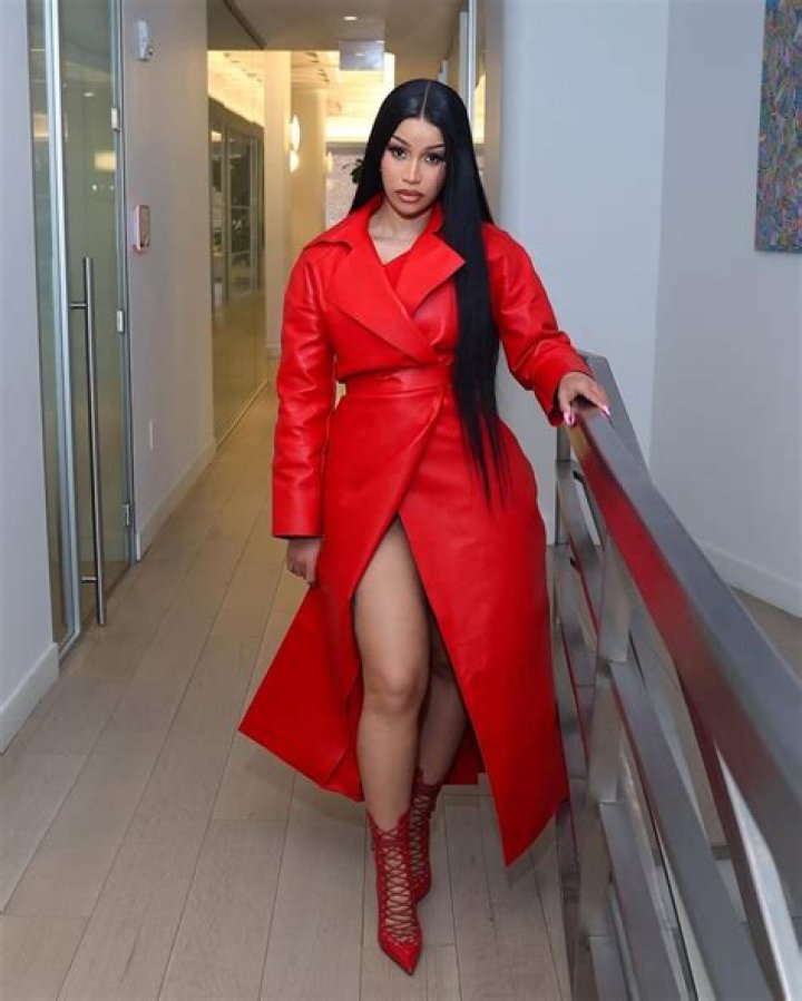 Cardi B in leather