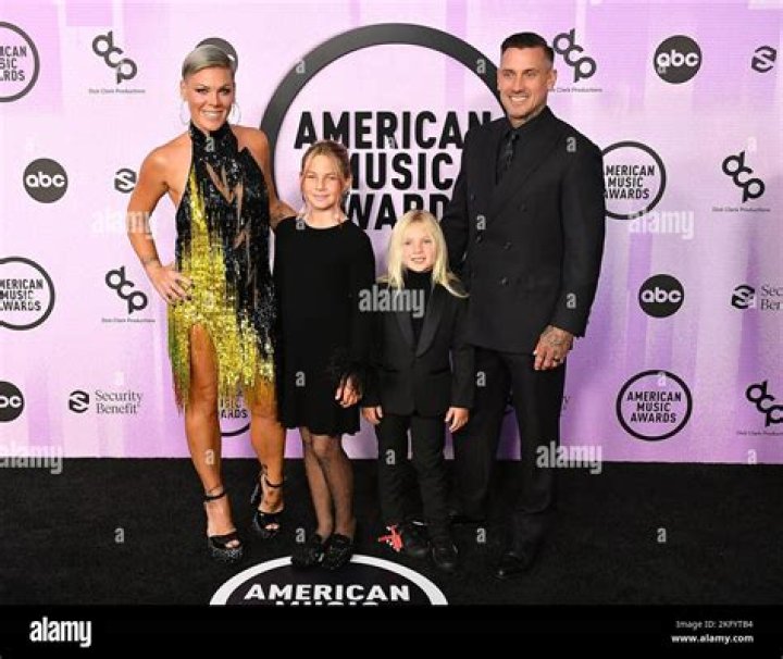 Carey Hart, Willow Hart, Jameson Hart and Pink (P!nk, Alecia Beth Moore Hart) arrive at the 2022 American Music Awards (50th Annual American Music Awards) held at Microsoft Theater at L.A. Live on November 20, 2022 in Los Angeles, California, United States. 2022 American Music Awards, Microsoft Theater at l.a. Live, Los Angeles, California, United States - 20 Nov 2022