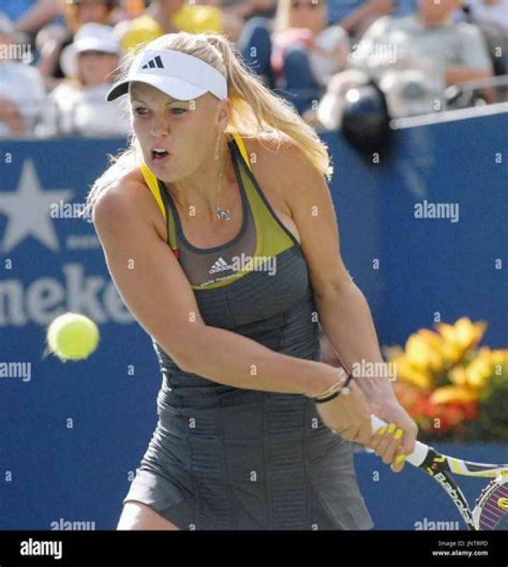 Caroline Wozniacki of Denmark plays Veronika Kudermetova of Russia during their women?s first round match during the French Open tennis tournament at Roland Garros in Paris, France, 27 May 2019. French Open tennis tournament at Roland Garros, Paris, France - 27 May 2019