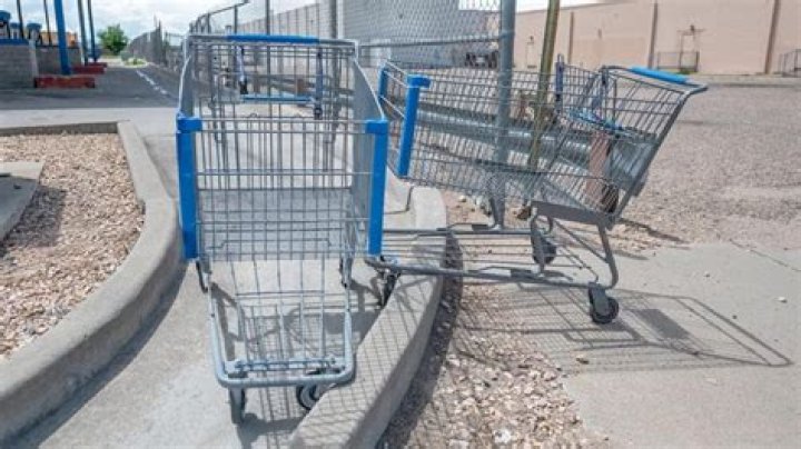 Carts left by shoppers fleeing the Walmart shooting