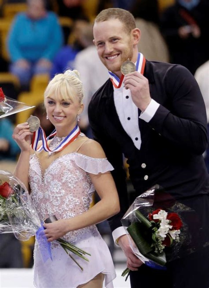 Caydee Denney and John Coughlin of the U.S. perform during the gala exhibition ending the ISU Figure Skating Eric Bompard Trophy at Bercy arena in Paris France Figure Skating, Paris, France