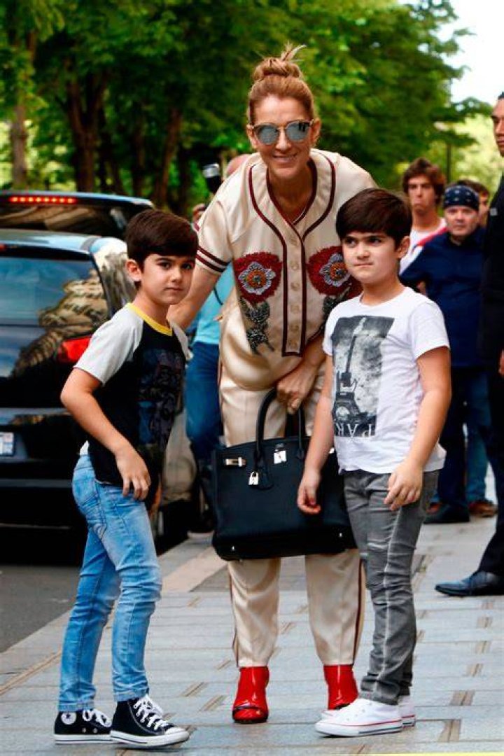 Celine Dion With Her Twins In 2017