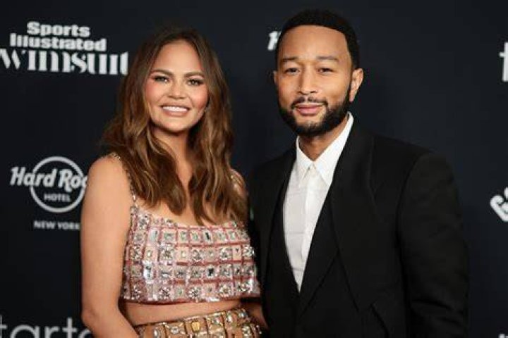 Chrissy Teigen, left, and John Legend arrive at the 74th annual Tony Awards at Winter Garden Theatre, in New York74th Annual Tony Awards, New York, United States - 26 Sep 2021