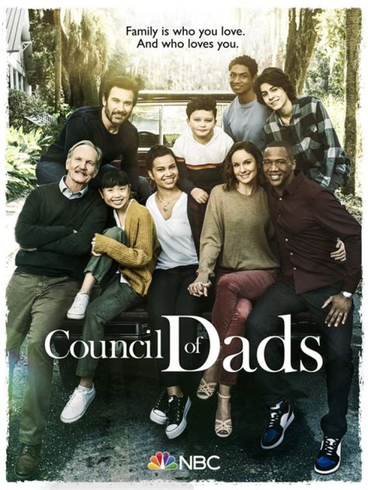COUNCIL OF DADS -- Season: 1 -- Pictured: (l-r) Steven Silver as Evan Norris, Thalia Tran as Charlotte Perry, Michael ONeill as Larry Mills, Michele Weaver as Luly Perry, Emjay Anthony as Theo Perry, Clive Standen as Anthony Lavelle, Sarah Wayne Callies as Robin Perry, J. August Richards as Dr. Oliver Post, Blue Chapman as JJ Perry -- (Photo by: Jeff Lipsky/NBC)