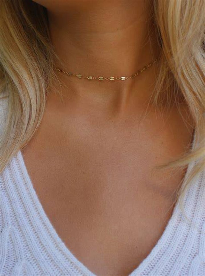 Dainty gold choker necklace