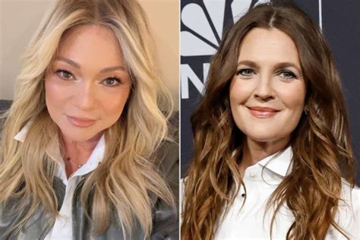 Drew Barrymore In A &rsquo;70s-Style, Light Green-Printed Look