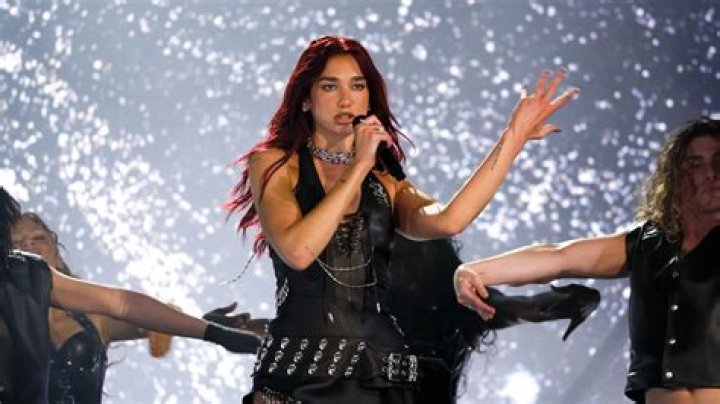 Dua Lipa performing at Glastonbury 2024