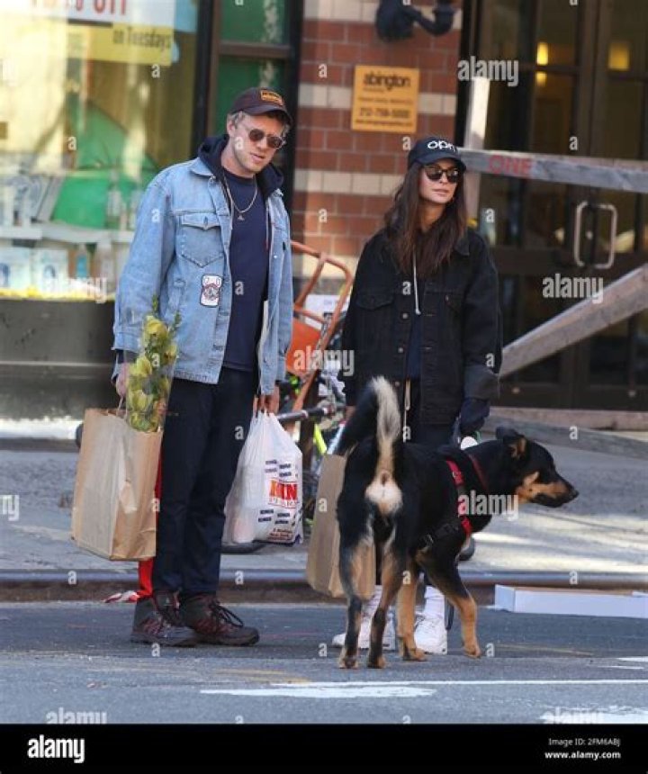 Emily Ratajkowski and husband Sebastian Bear-McClard walk their dog Colombo in New York City.Emily was makeup free and looked downcast on the eve of Governor Cuomo shutting down New York City due to Coronavirus. Pictured: Emily Ratajkowski,Sebastian Bear-McClard,Colombo Ref: SPL5158289 220320 NON-EXCLUSIVE Picture by: Robert O'Neil / SplashNews.com Splash News and Pictures USA: +1 310-525-5808 London: +44 (0)20 8126 1009 Berlin: +49 175 3764 166 World Rights