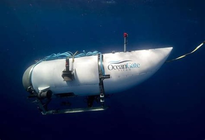 File photo the Titan submersible, operated by OceanGate Expeditions to explore the wreckage of the sunken SS Titanic. Rescuers were scouring thousands of square miles in the remote North Atlantic for a fourth day on Wednesday June 21, 2023, racing against time to find a missing submersible after it disappeared while taking wealthy tourists to see the wreckage of the Titanic in deep waters off Canada's coast. The 21-foot Titan has the capacity to stay underwater for 96 hours, according to its specifications - giving the five people aboard until Thursday (June 22) morning before the air runs out. One pilot and four passengers were inside the submersible early on Sunday (June 18) when it lost communication with a ship on the surface about an hour and 45 minutes into its dive.(OceanGate Expeditions/Handout via EYEPRESS) Image of the Missing Titan Submarine, Atlantic Ocean - 22 Jun 2023