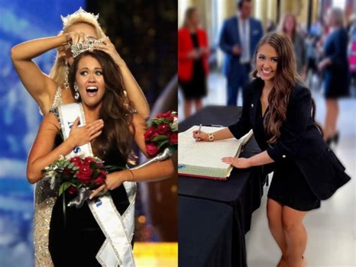Former Miss America 2020 Camille Schrier crowns Miss Alaska Emma Broyles as the new 2022 Miss America at the 100th annual Miss America Competition at Mohegan Sun Arena in Uncasville, CT on Thursday, December 16, 2021. Miss America 2021, Uncasville, Connecticut, United States - 16 Dec 2021