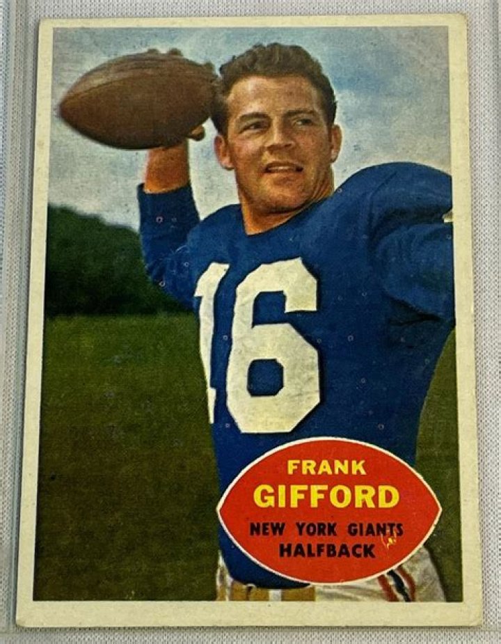 Frank Gifford Former New York Giants player Frank Gifford looks on during the Ring of Honor ceremony during halftime of an NFL football game between the Chicago Bears and the New York Giants at New Meadowlands Stadium, in East Rutherford, N.J Bears Giants Football, East Rutherford, USA
