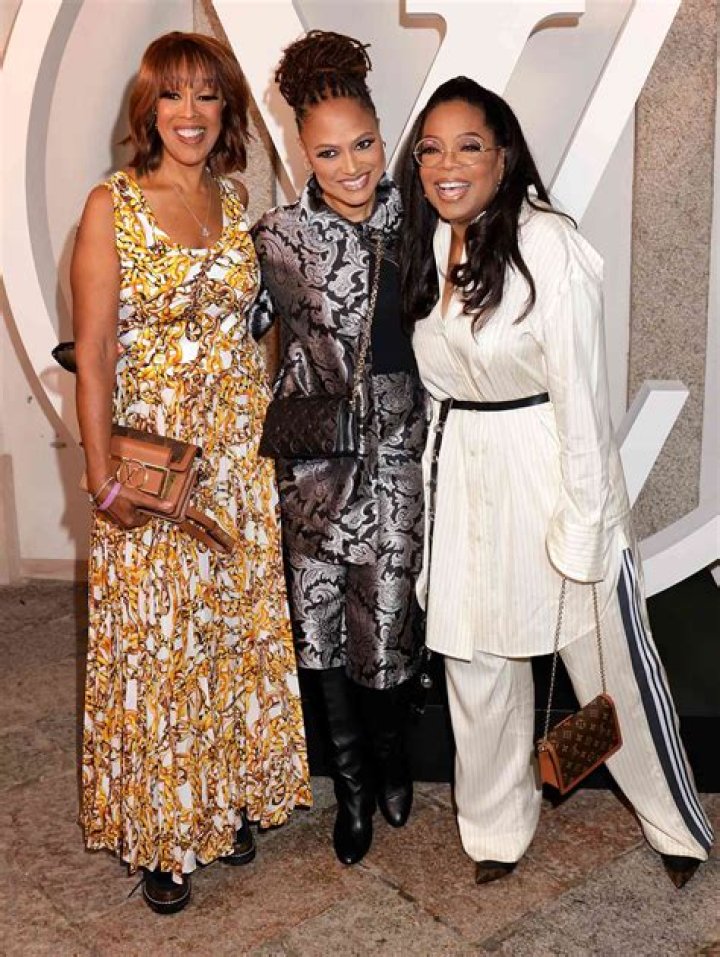 Gayle King, Ava Duvernay and Oprah Winfrey pose at the photocall for Louis Vuitton Cruise Collection 2024 presentation held at Palazzo Borromeo in Isola Bella, Italy on May 24, 2023. Louis Vuitton Cruise Photocall - Isola Bella, Italy - 25 May 2023