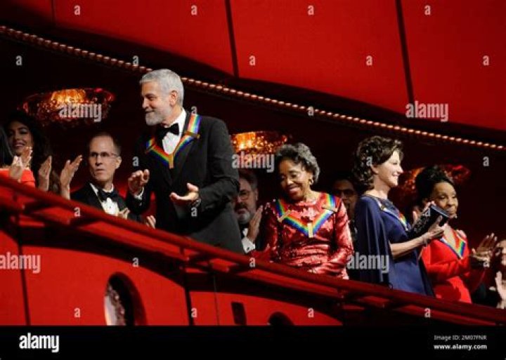 George Clooney (L), Tania Leon, Amy Grant and Gladys Knight arrive for the 45th Kennedy Center Honors ceremony in Washington, DC on Sunday, December 4, 2022. The Honorees are George Clooney, Singer Gladys Knight, singer-songwriter Amy Grant, Knight, composer Tania Leon, and Irish rock band U2, comprised of band members Bono, The Edge, Adam Clayton, and Larry Mullen Jr. Credit: Bonnie Cash / Pool via CNP. 04 Dec 2022 Pictured: President Joe Biden and First Lady Jill Biden (L) are joined by Vice President Kamala Harris and Second Gentleman Doug Emhoff as they attend the 45th Kennedy Center Honors ceremony in Washington, DC on Sunday, December 4, 2022. The Honorees are George Clooney, Singer Gladys Knight, singer-songwriter Amy Grant, Knight, composer Tania Leon, and Irish rock band U2, comprised of band members Bono, The Edge, Adam Clayton, and Larry Mullen Jr. Credit: Bonnie Cash / Pool via CNP. Photo credit: Bonnie Cash - Pool via CNP / MEGA TheMegaAgency.com +1 888 505 6342 (Mega Agency TagID: MEGA923354_003.jpg) [Photo via Mega Agency]