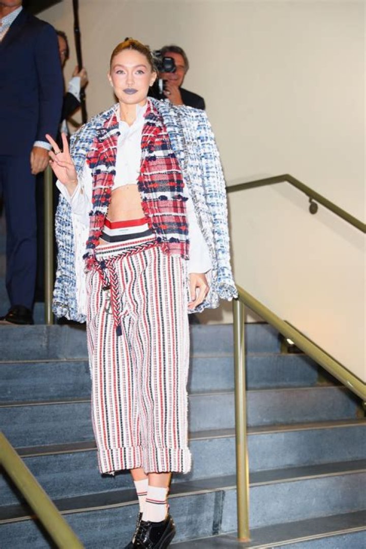 Gigi Hadid arrives at the 2015 Vanity Fair Oscar Party on Sunday, Feb. 22, 2015, in Beverly Hills, Calif. (Photo by Evan Agostini/Invision/AP)