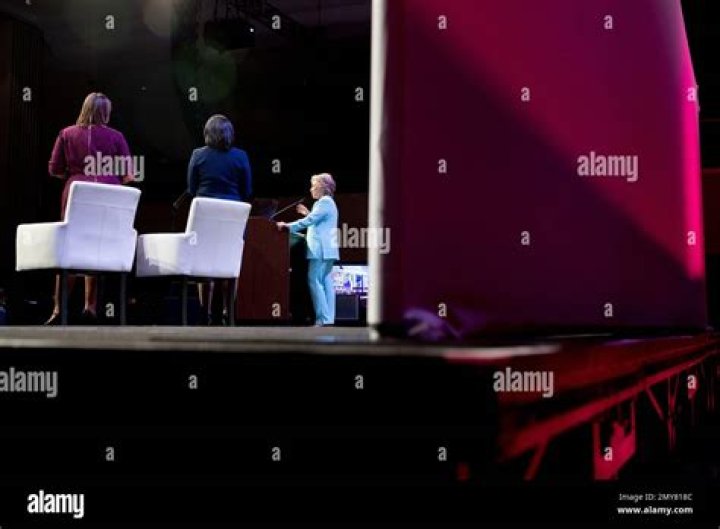 Hillary Clinton, Kristen Welker, Lori Montenegro Hillary Clinton presidential campaign, Washington, USA - 05 Aug 2016 Telemundo reporter Lori Montenegro, right, accompanied by NBC reporter Kristen Welker, second from right, asks Democratic presidential candidate Hillary Clinton a question at the 2016 National Association of Black Journalists' and National Association of Hispanic Journalists' Hall of Fame Luncheon at Marriott Wardman Park in Washington