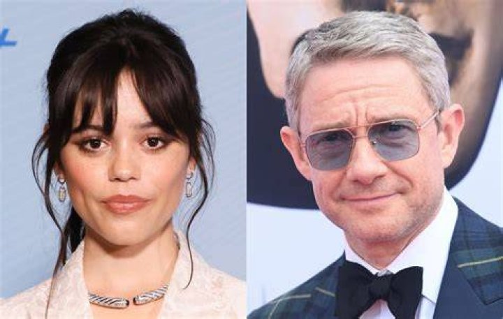 Jenna Ortega and Martin Freeman promoting their film Miller's Girl