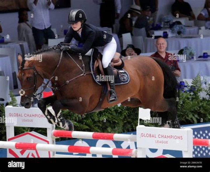 Jennifer Gates competes during the Global Champions Tour, an annual show jumping equestrian series that is hosted around the world, in Miami Beach, Fla. Gates is the daughter of business magnate Bill Gates Global Championship Tour Equestrian, Miami Beach, USA - 20 Apr 2019