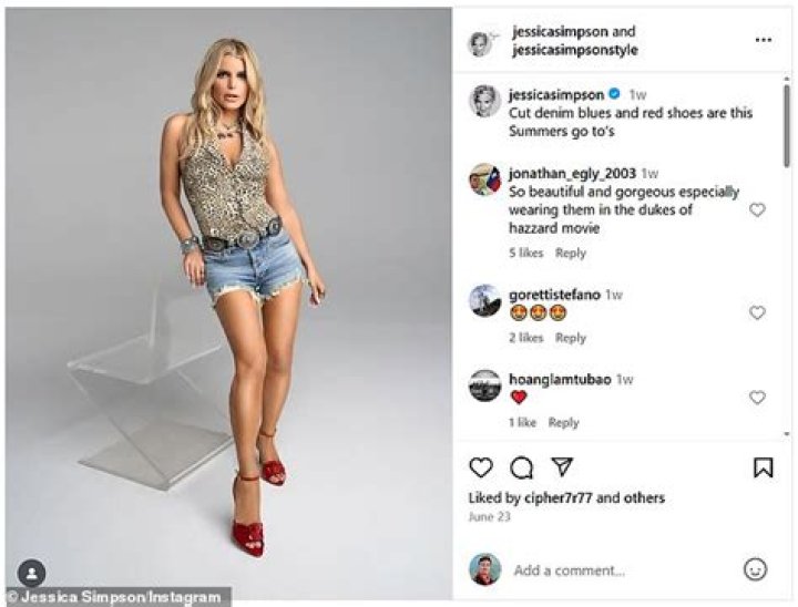 Jessica Simpson, 40, Slips Into Daisy Dukes After Dropping 100 Lbs. & She Looks Exactly Like 15 Years Ago