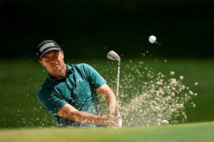 Jordan Spieth hits out of a sand trap on the second fairway of the Torrey Pines South Course during the first round The Farmers Insurance golf tournament in San Diego Farmers Insurance Golf, San Diego, USA - 23 Jan 2020