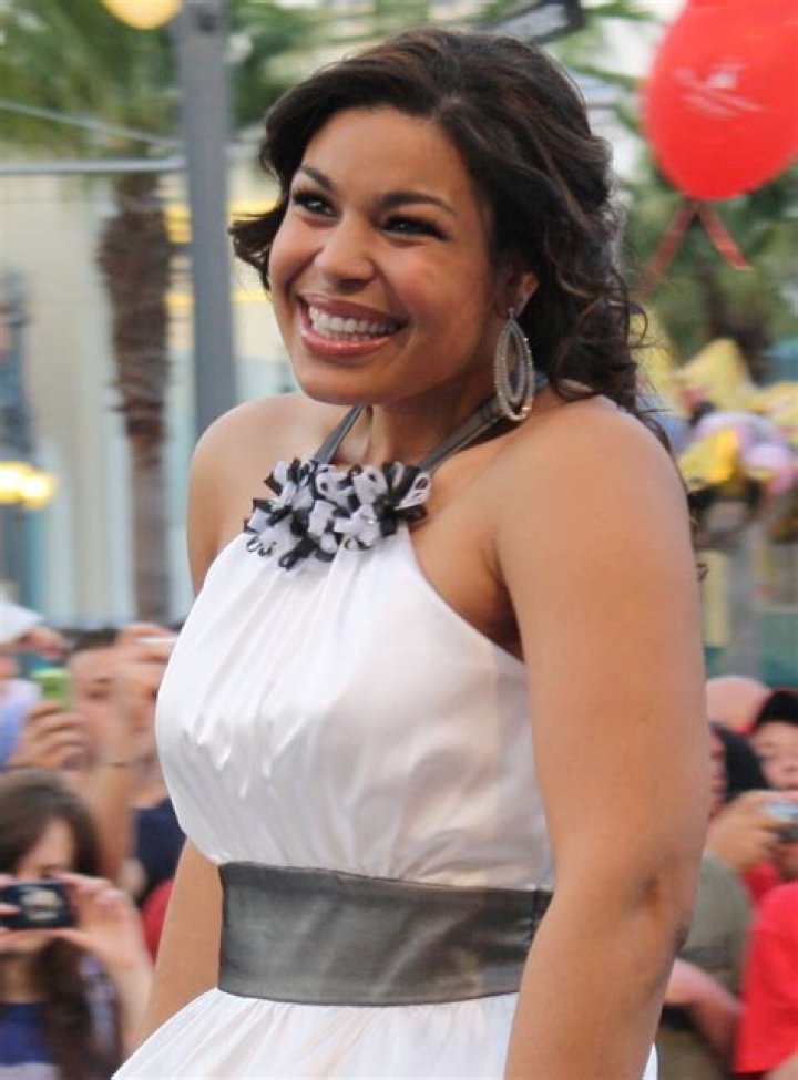 Jordin Sparks in a white dress