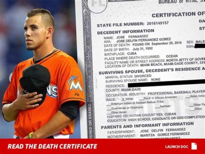 Jose Fernandez Was Divorced — Death Certificate Shows Late Pitcher Was Married – Hollywood Life