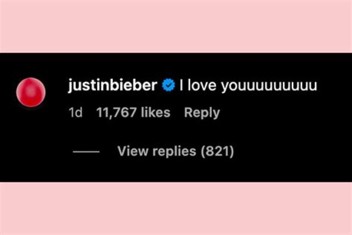 Justin Bieber instagram comment