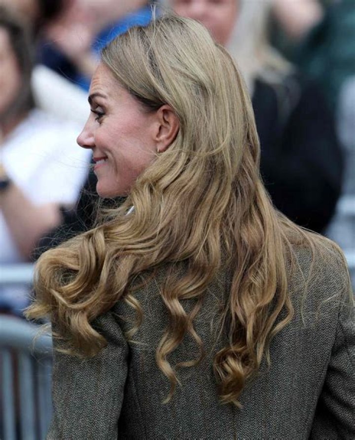Kate Middleton gets out of a car at the funeral of Prince Philip