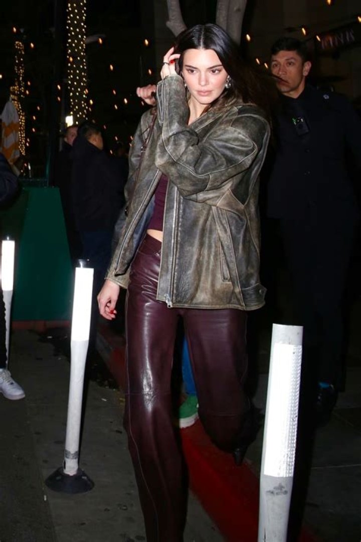 Kendall Jenner In Red Leather Pants