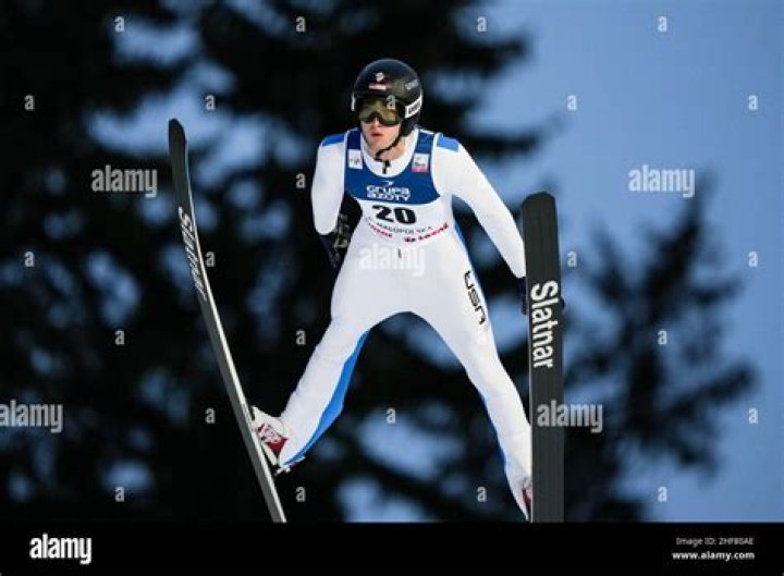 Kevin Bickner seen in action during the training session of the FIS Ski Jumping World Cup. Training session of the FIS Ski Jumping World Cup in Zakopane, Poland - 14 Jan 2022
