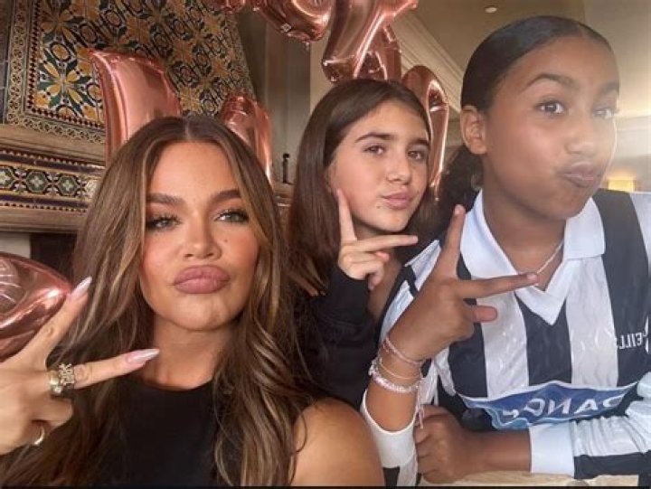 Khloe Kardashian with North West & Penelope Disick